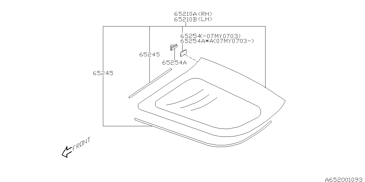 Subaru 65254KG010 FASTENER Quarter Glass