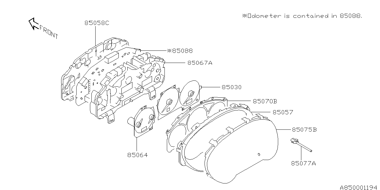 Subaru 85084FE150 Plate Assembly Printed Circuit