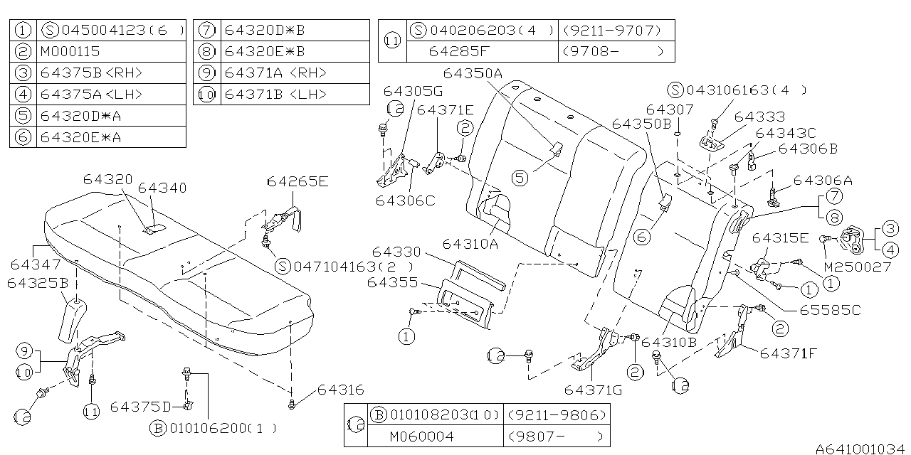 Subaru 64472AA300 Pad Assembly Sep