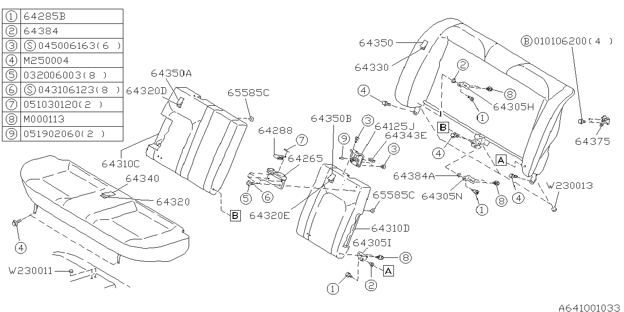 Subaru 64550FA230 Pad Assembly Main RH