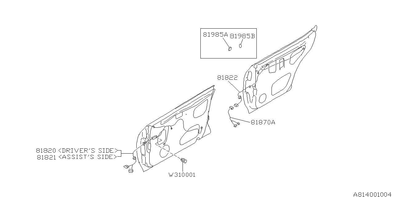 Subaru 81820FA650 Front Door Cord