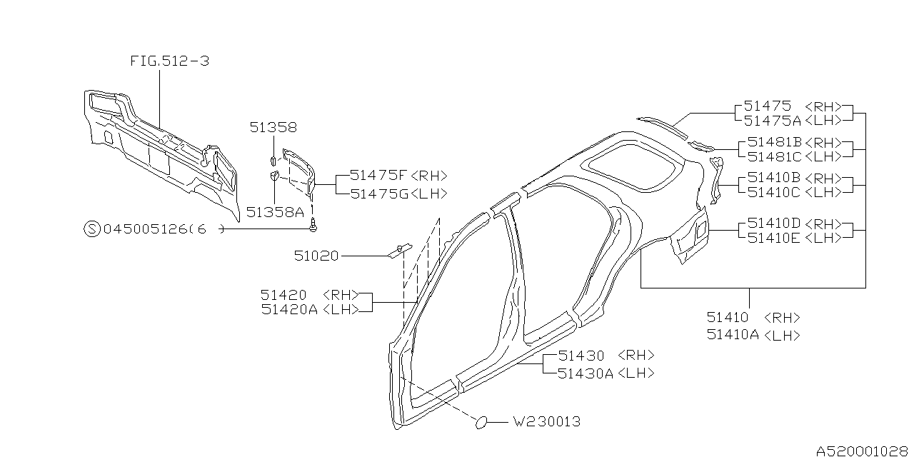 Subaru 51402FA240 Rear Quarter Outer Complete RH