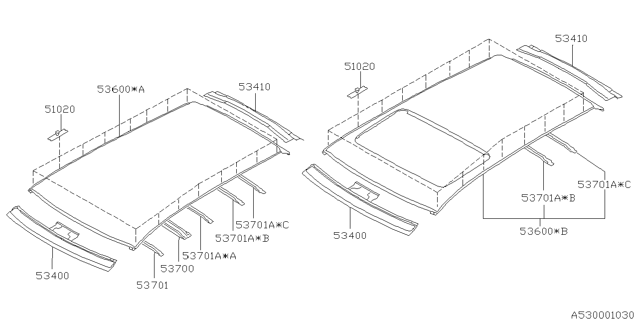 Subaru 53410FA010 Rail Complete Rear