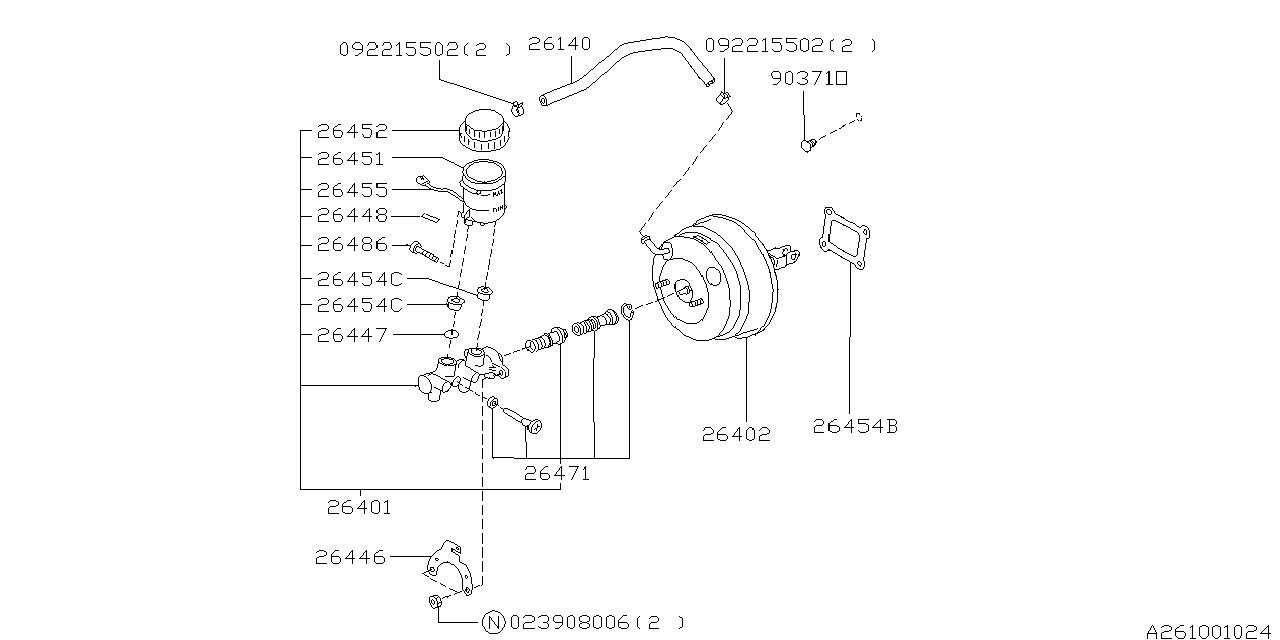 Subaru 26402AA111 Master Vacuum Assembly