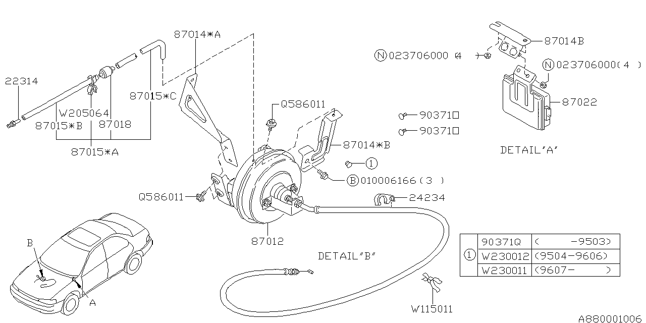 Subaru 87016FA050 Hose