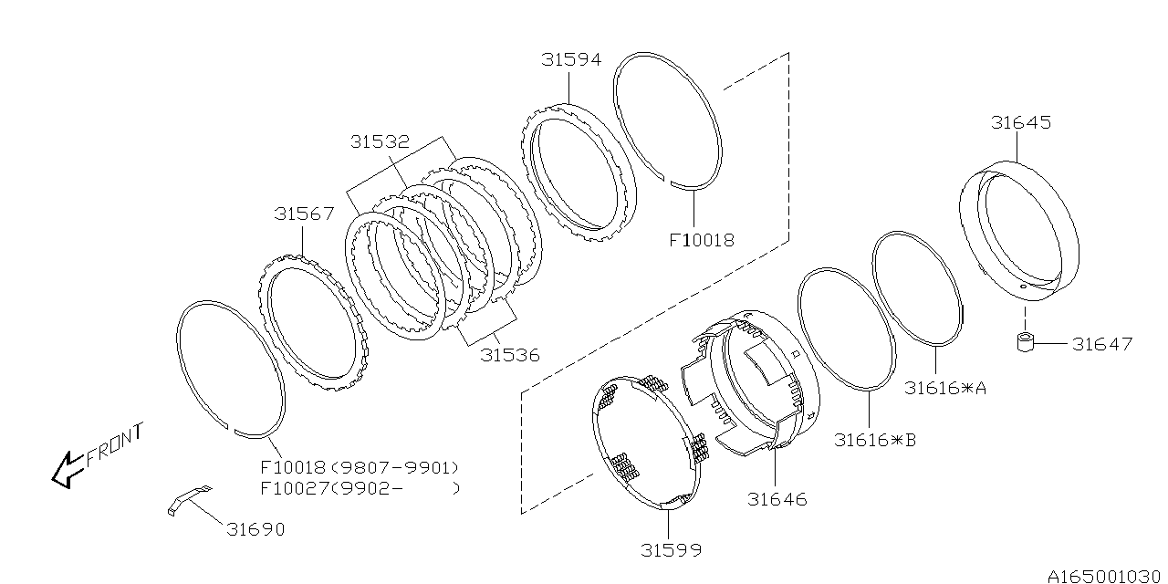 Subaru 31532AA131 Plate Assembly Drive