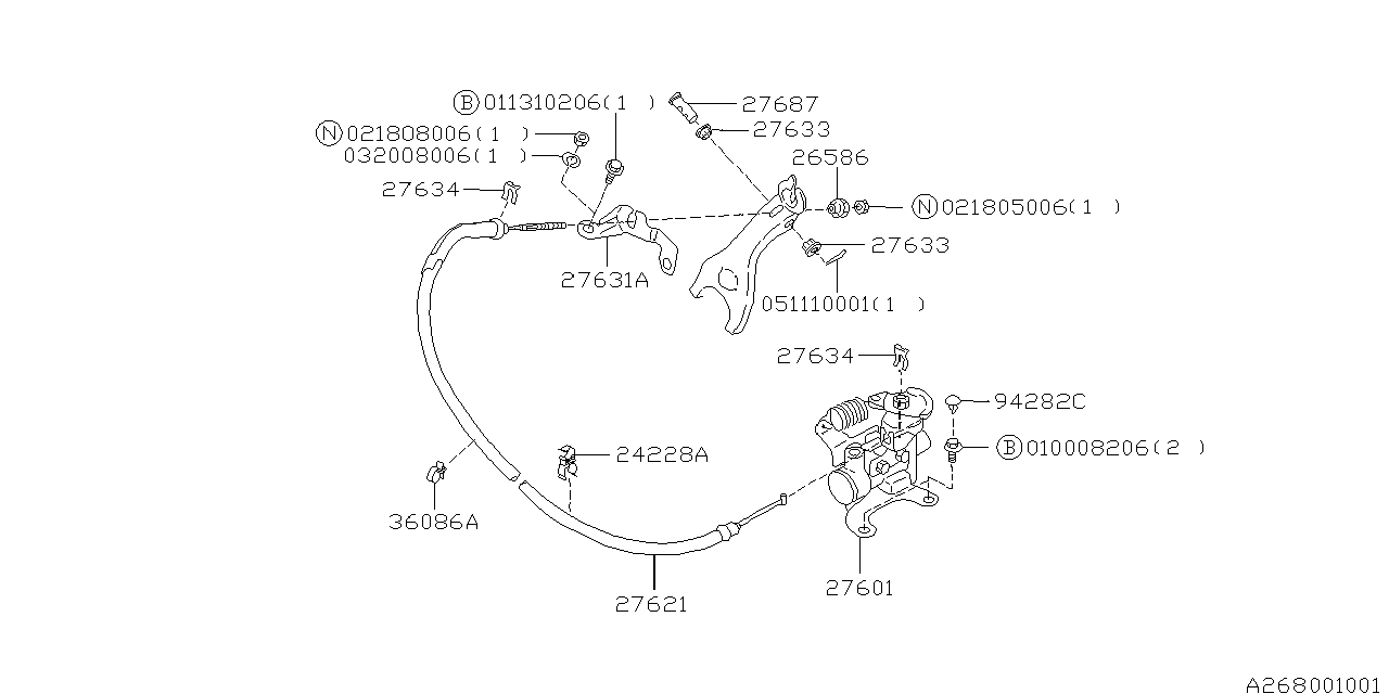 Subaru 26801AA000 PHV Assembly