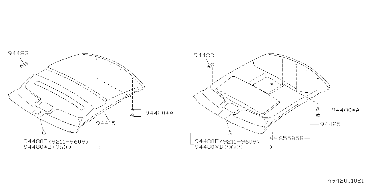 Subaru 94410FA040MK Trim Panel Roof