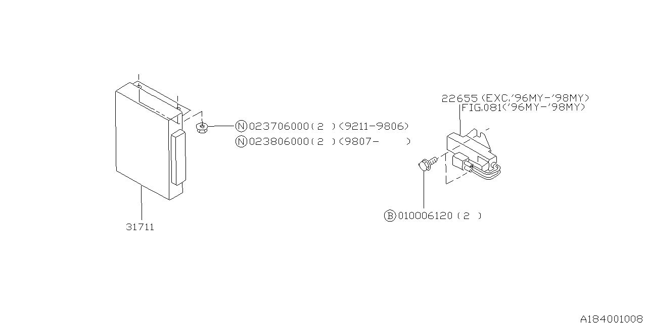 Subaru 31711AC743 Unit Assembly At Control