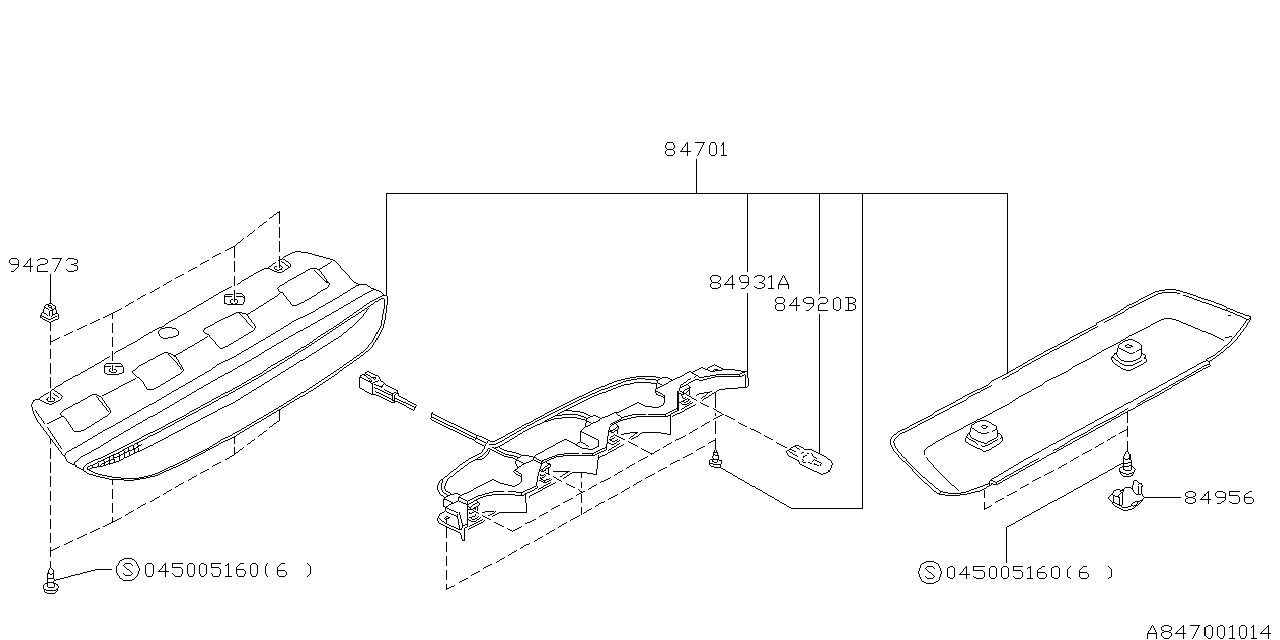 Subaru 84701FA040MK High Mount Lamp Assembly