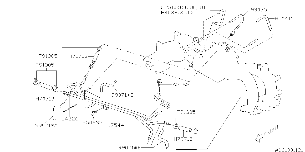 Subaru 17544AA012 Return Pipe