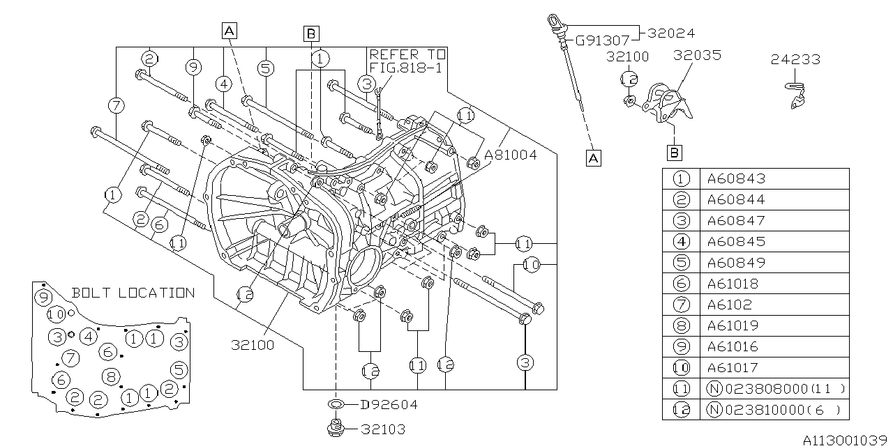 Subaru 32100AA350 Manual Transmission Case Assembly