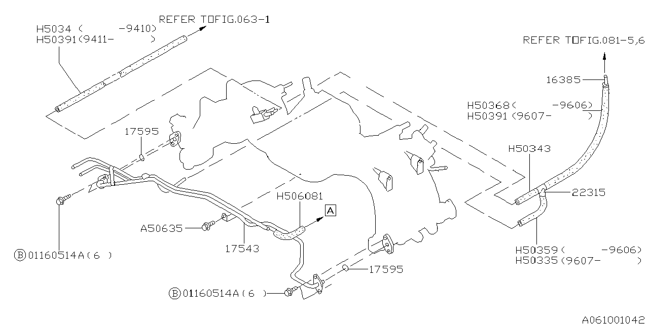 Subaru 17543AA130 Return Pipe