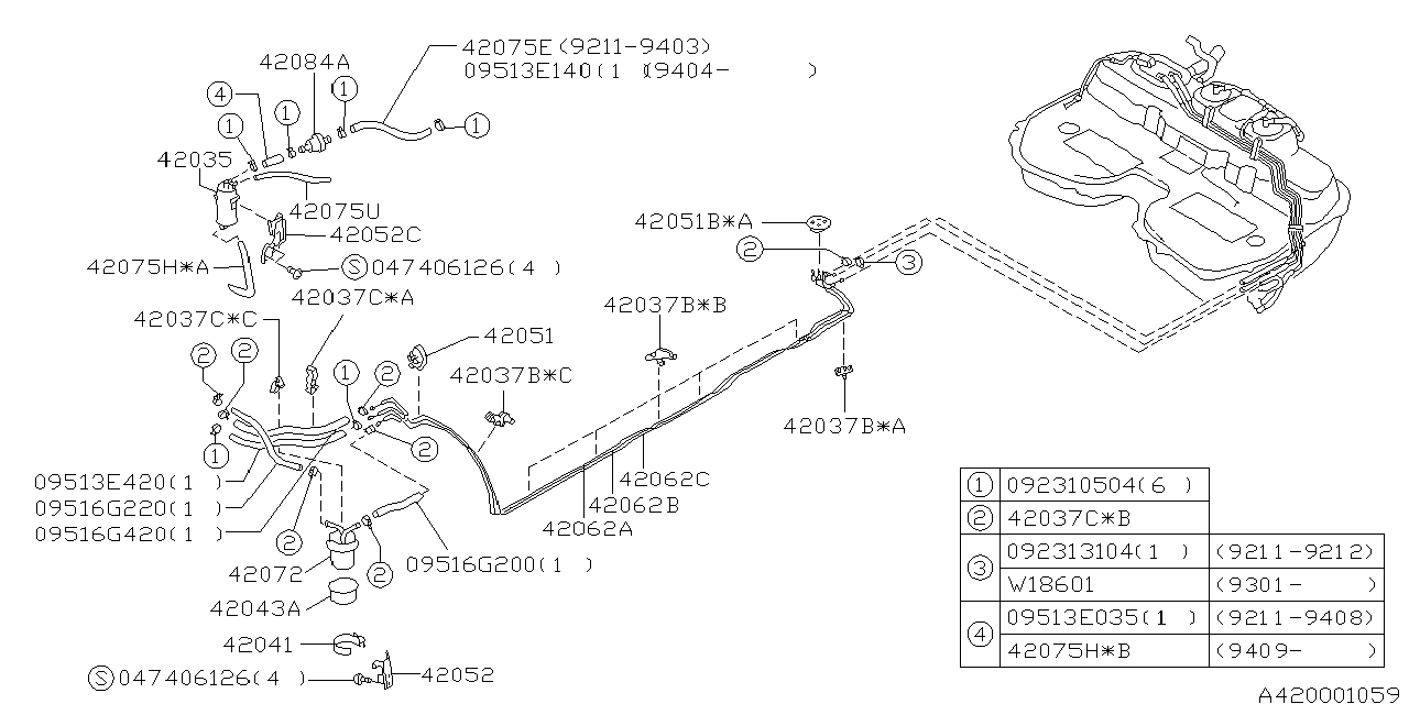 Subaru 42075KA550 Hose