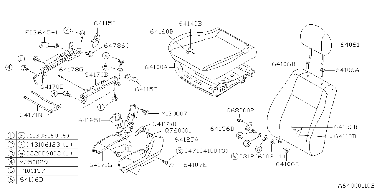 Subaru 64115FC130MU Cover Spring Hinge Front