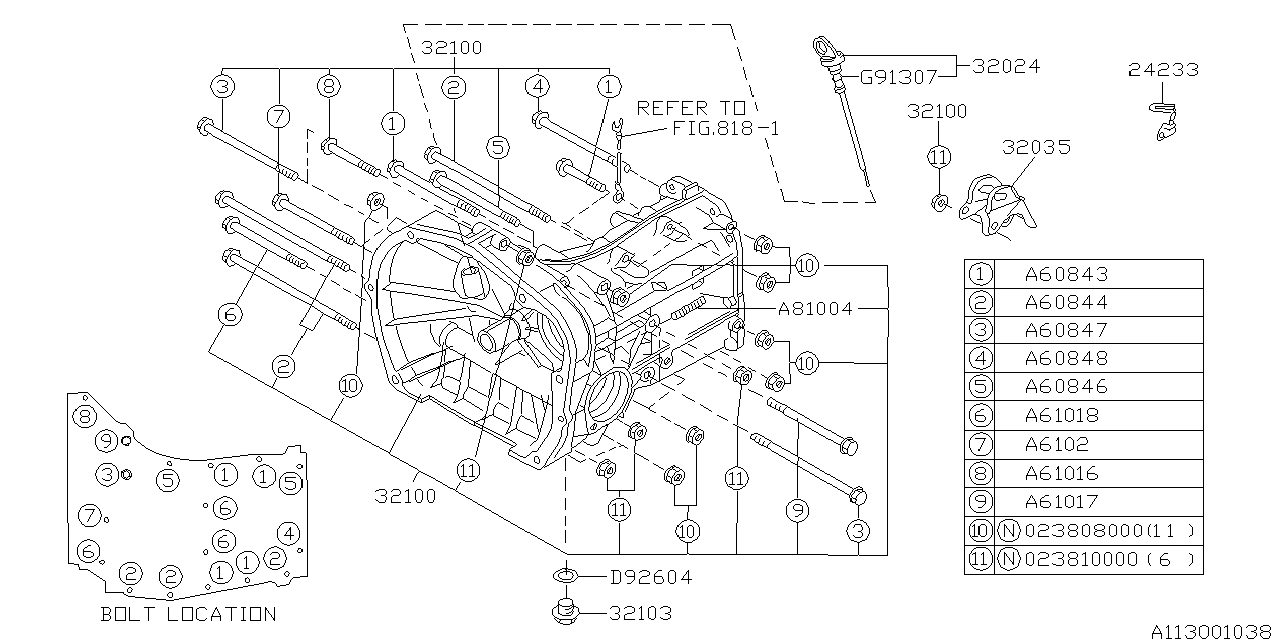 Subaru 800608460 Bolt