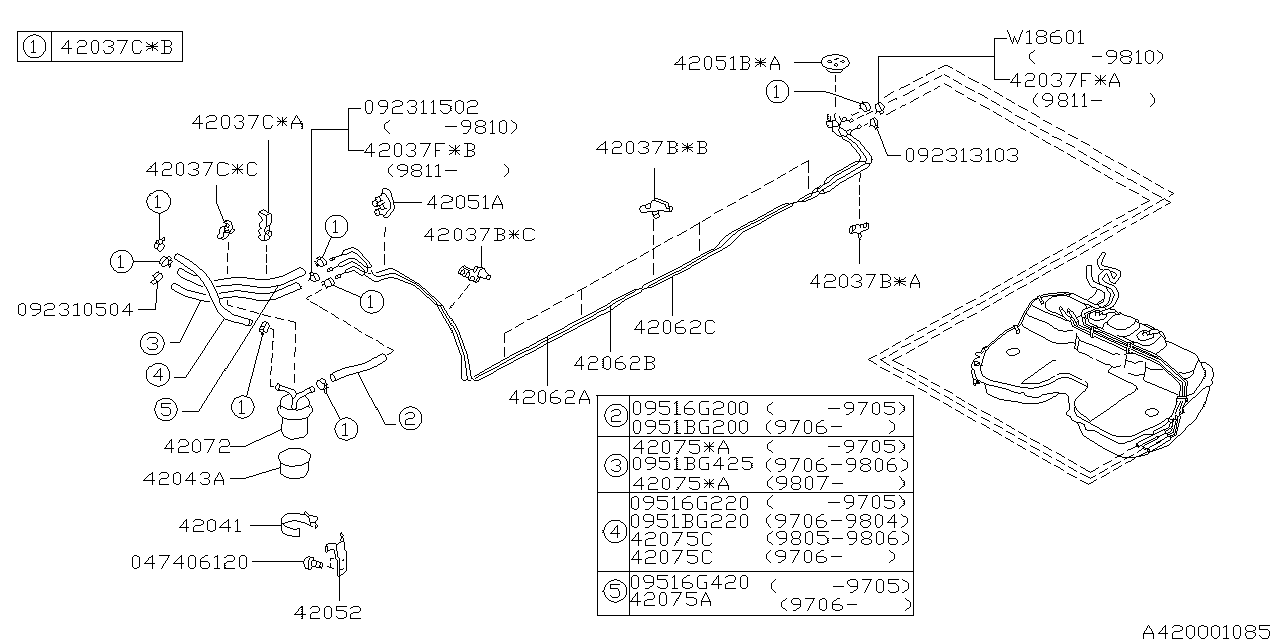 Subaru 42075AC290 Hose