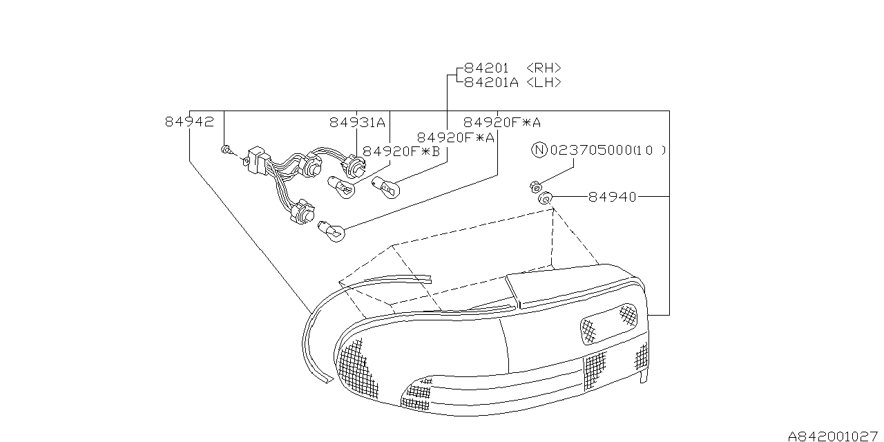 Subaru 84942FA030 End Rubber-Lamp