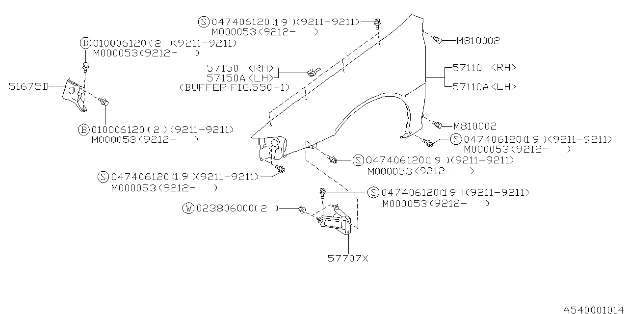 Subaru 51625FA190 Bracket