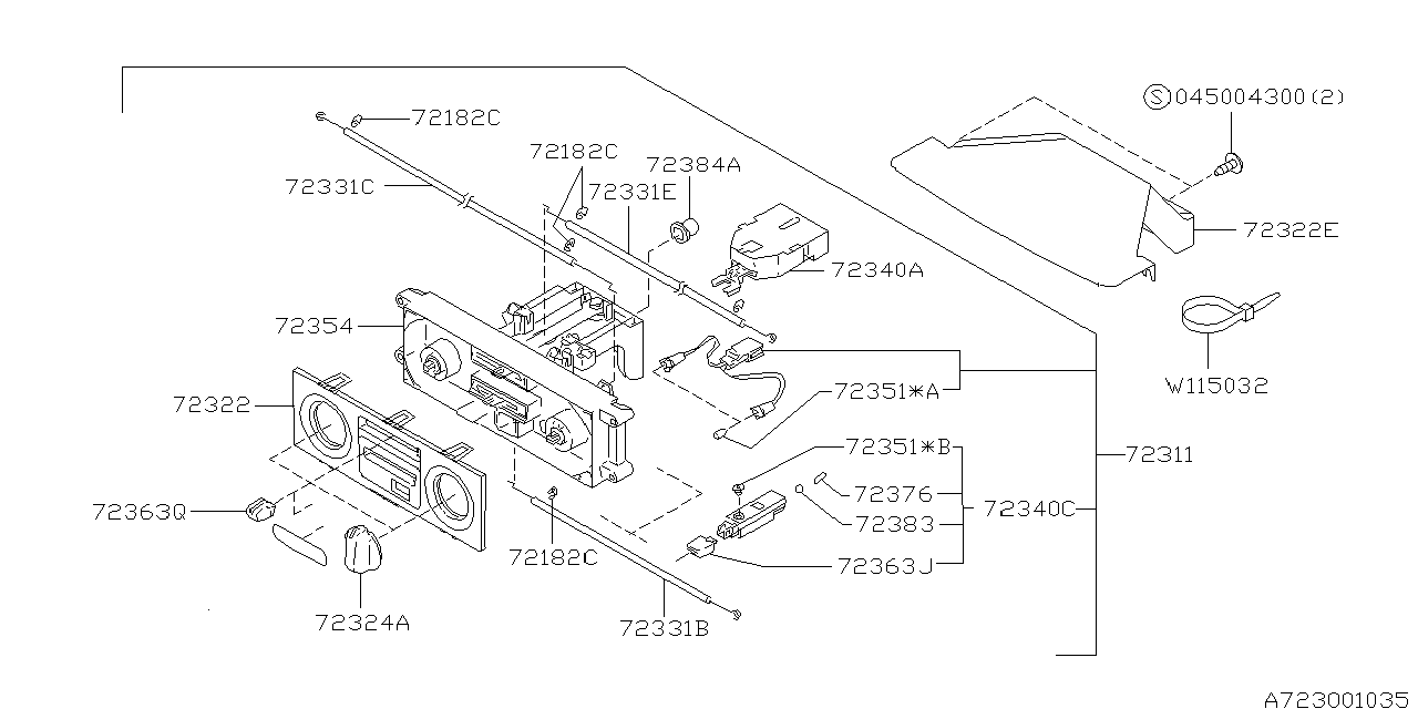 Subaru 72311FC021 Heater Control Assembly