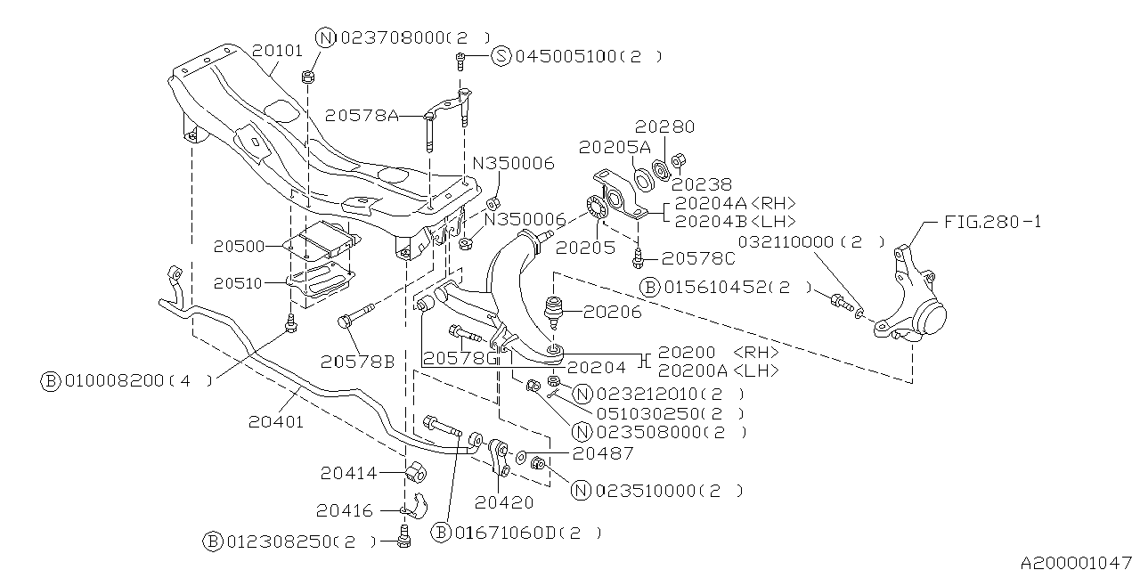 Subaru 01671060D Bolt