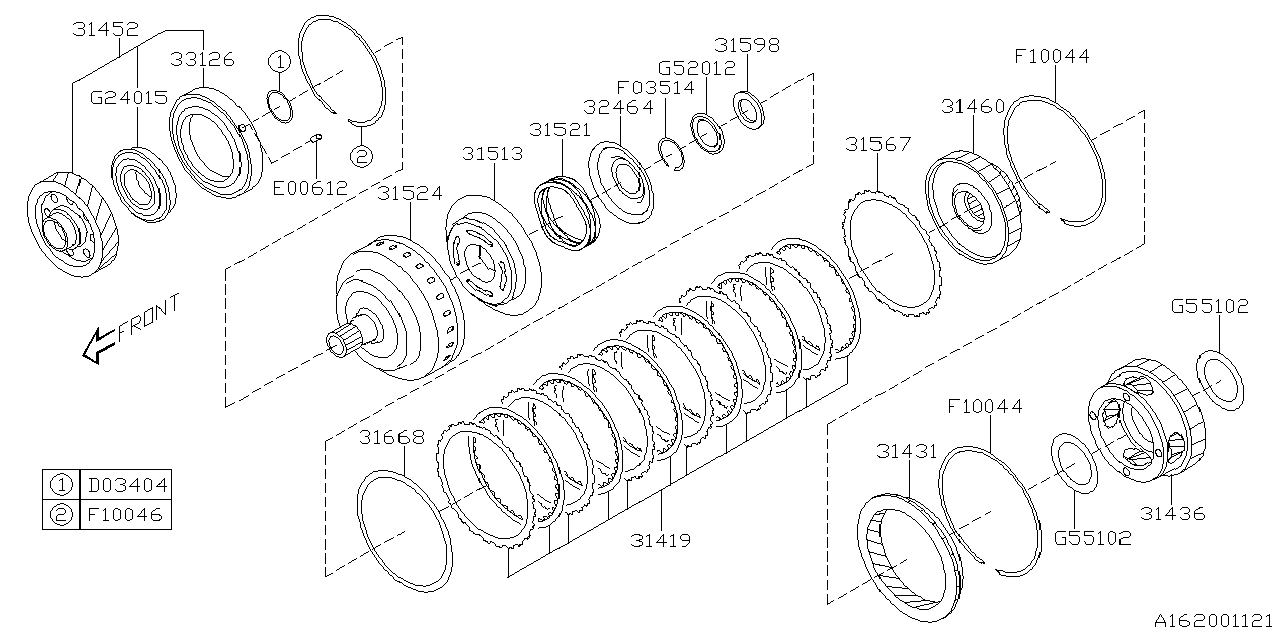 Subaru 31419AA000 Plate Set-Fwd CCH