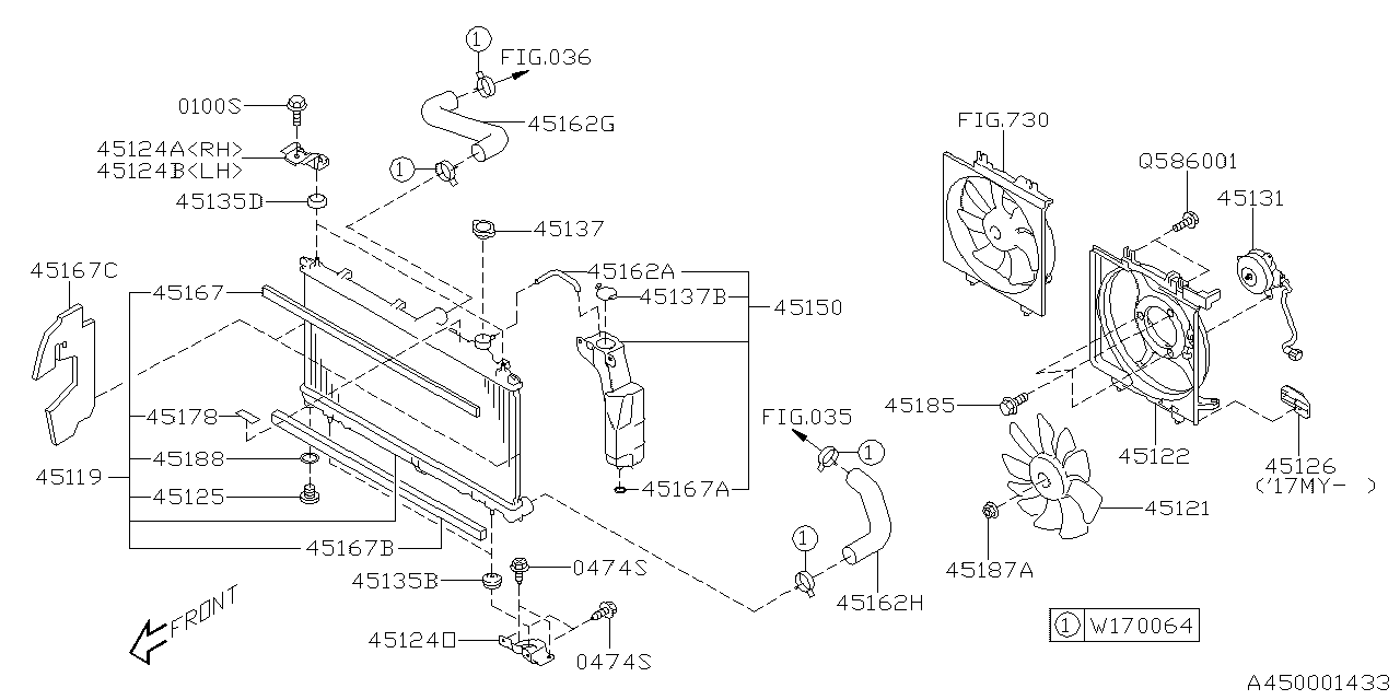 Subaru 45167VA000 Packing Radiator Panel