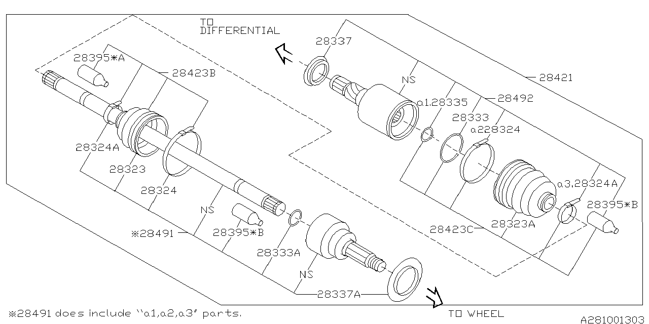 Subaru 28491AJ021 Shaft Unit