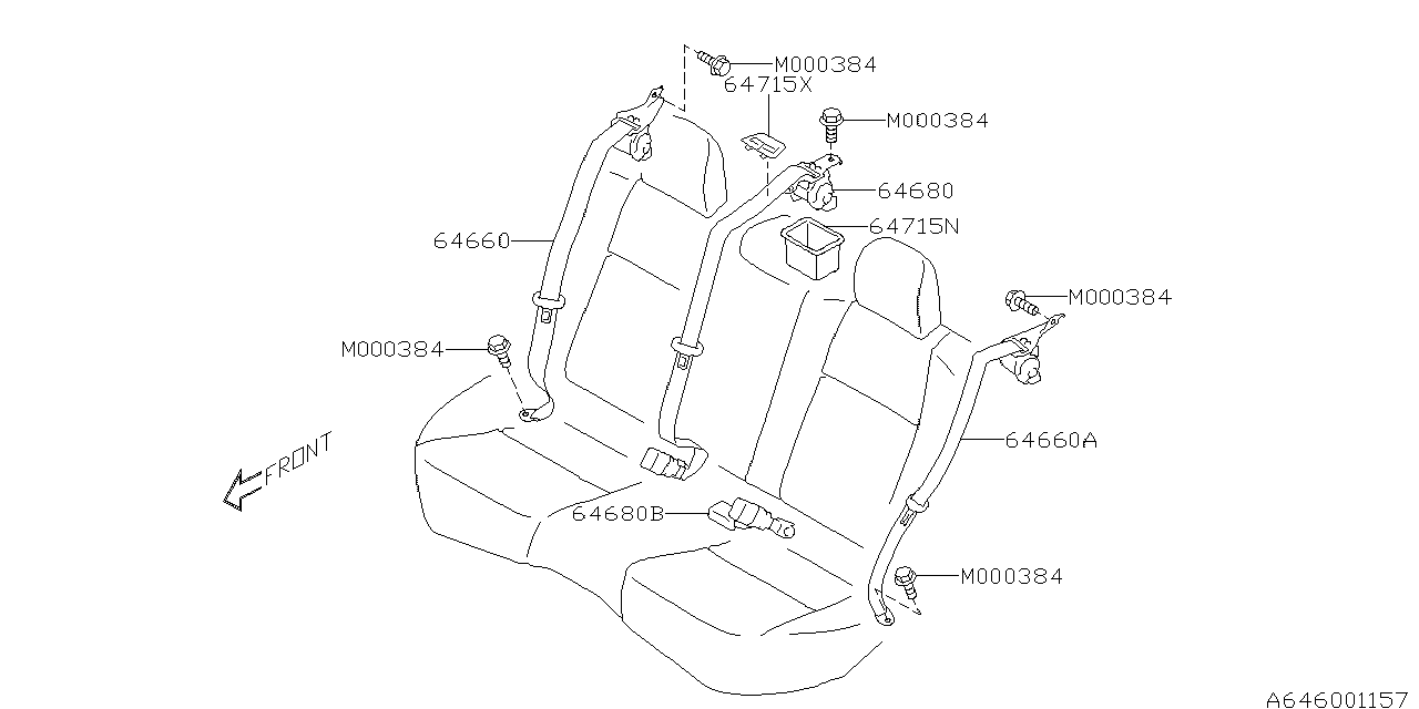 Subaru 64715AL020 Cover Center ELR