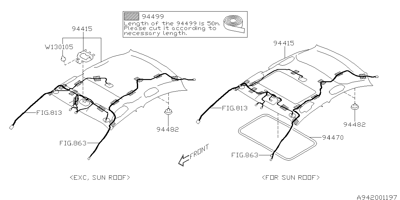 Subaru 94425VA110JC Roof Trim Panel