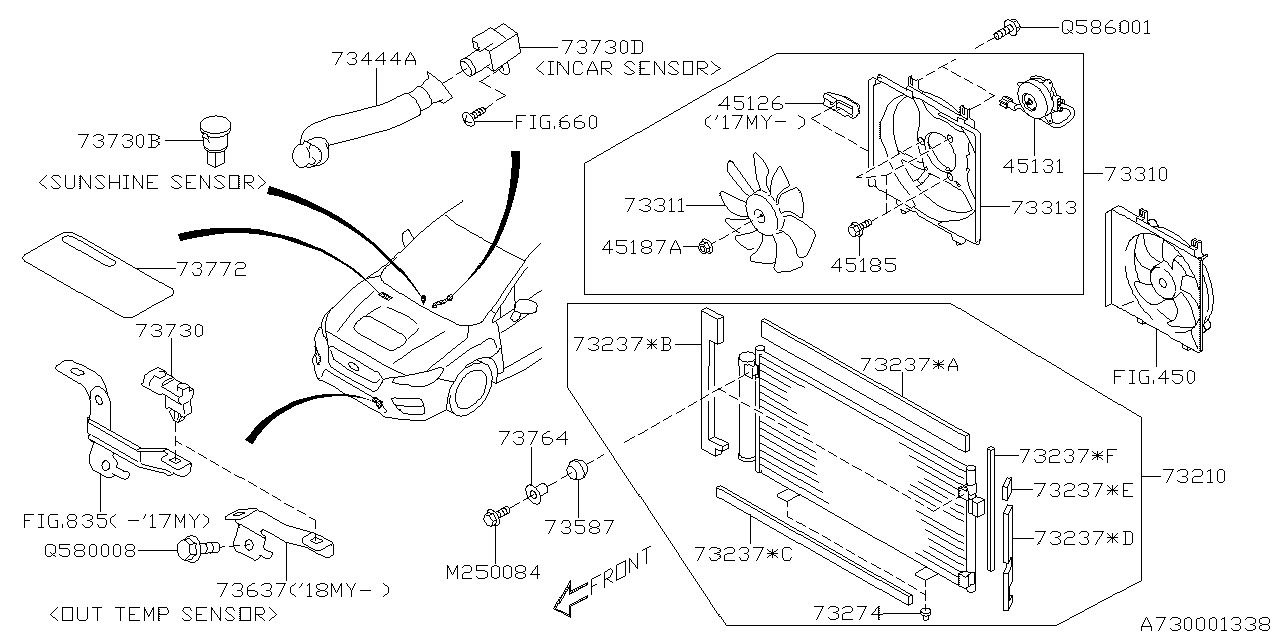 Subaru 73637VA010 Sensor Bracket