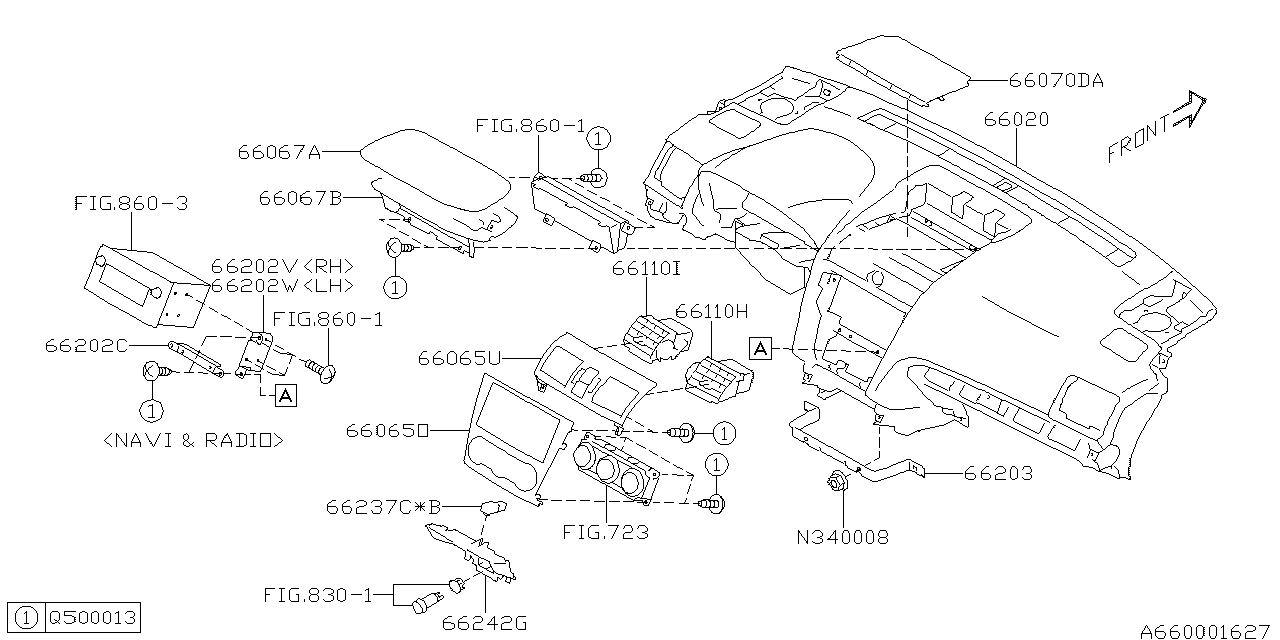 Subaru 66065VA100 Panel Center Upper UPR