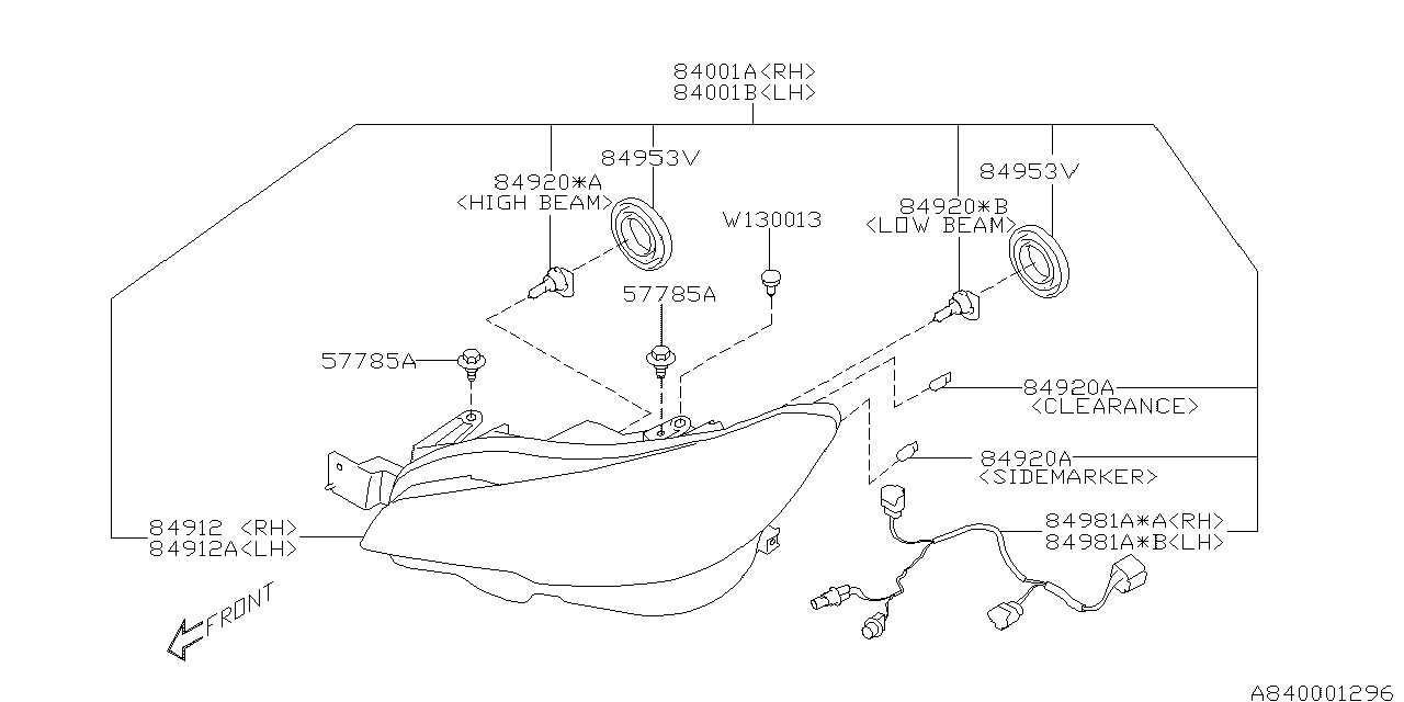 Subaru 84913VA080 Lens & Body Complete