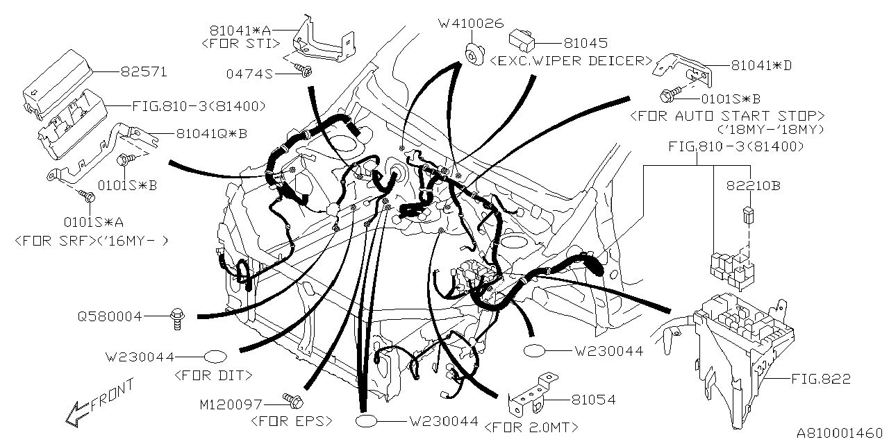 Subaru 81041VA040 Bracket Engine Connector