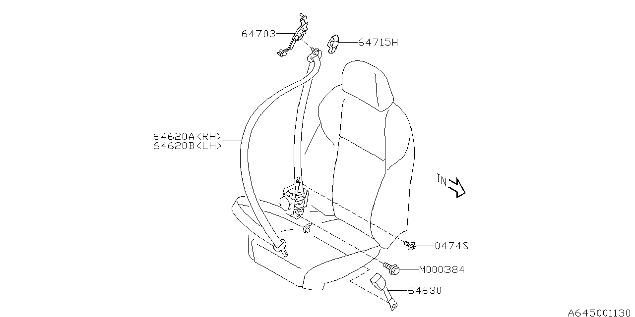 Subaru 64621VA040VH Belt Ay F Out URH