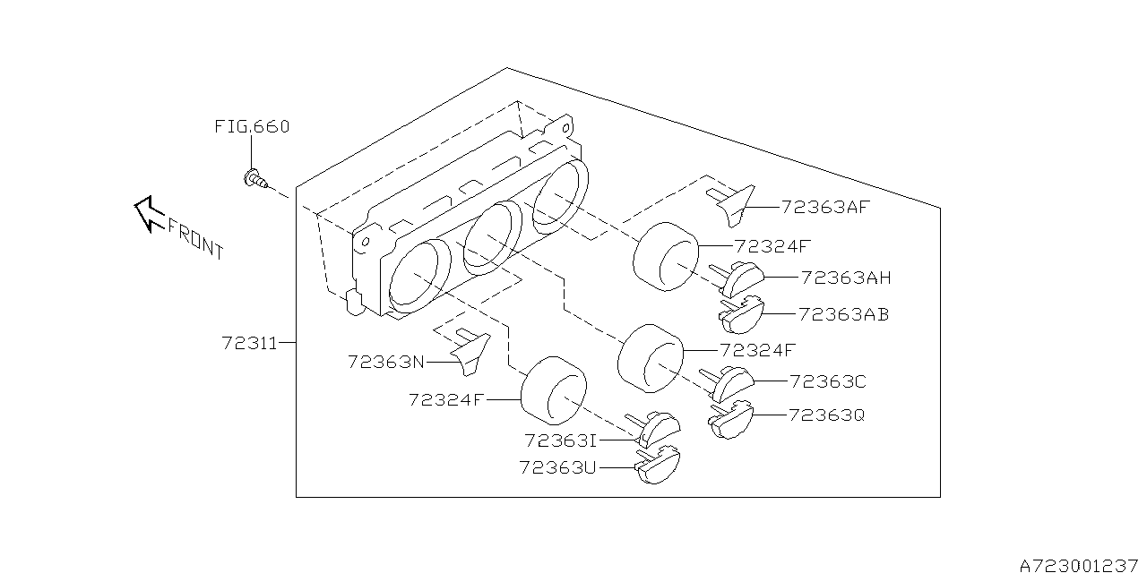 Subaru 72311VA370 Heater Control Assembly