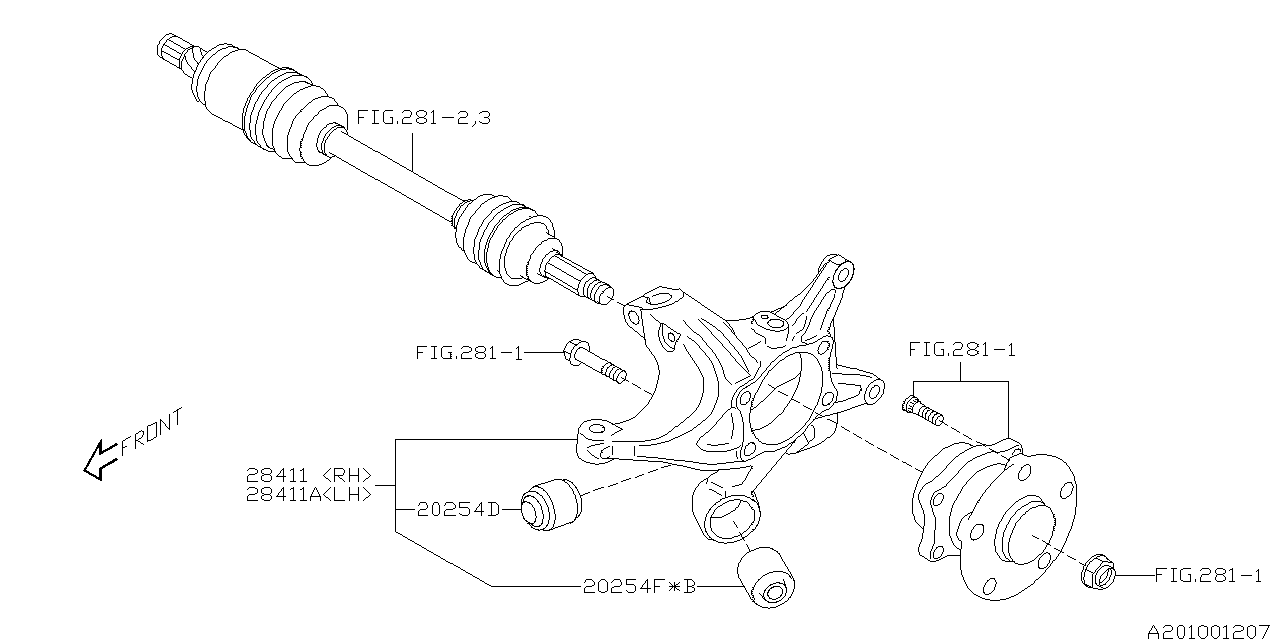 Subaru 28411VA000 Housing Assembly Rear RH