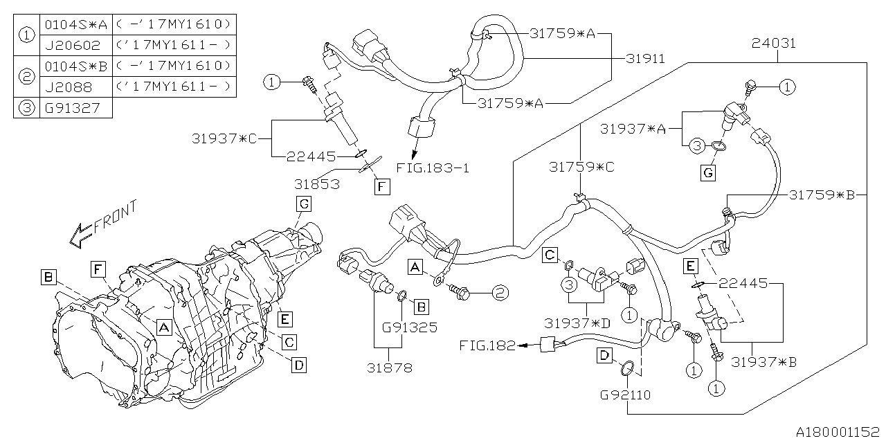 Subaru 22445KA000 O Ring Cam Sensor