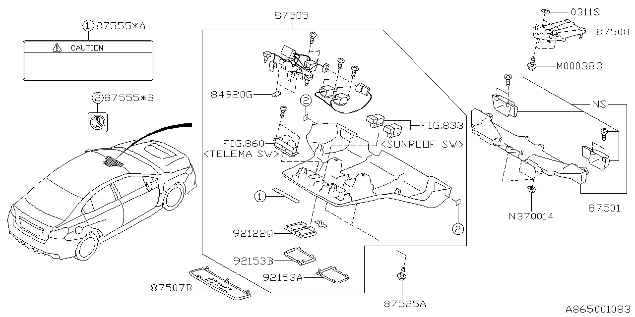 Subaru 87501VA011 Camera Assembly