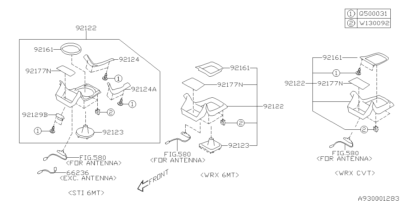 Subaru 92121VA700 Cover Indicator