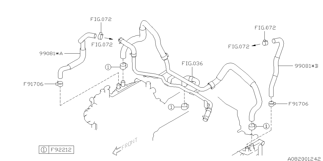 Subaru 99081AA410 Hose Complete Vacuum