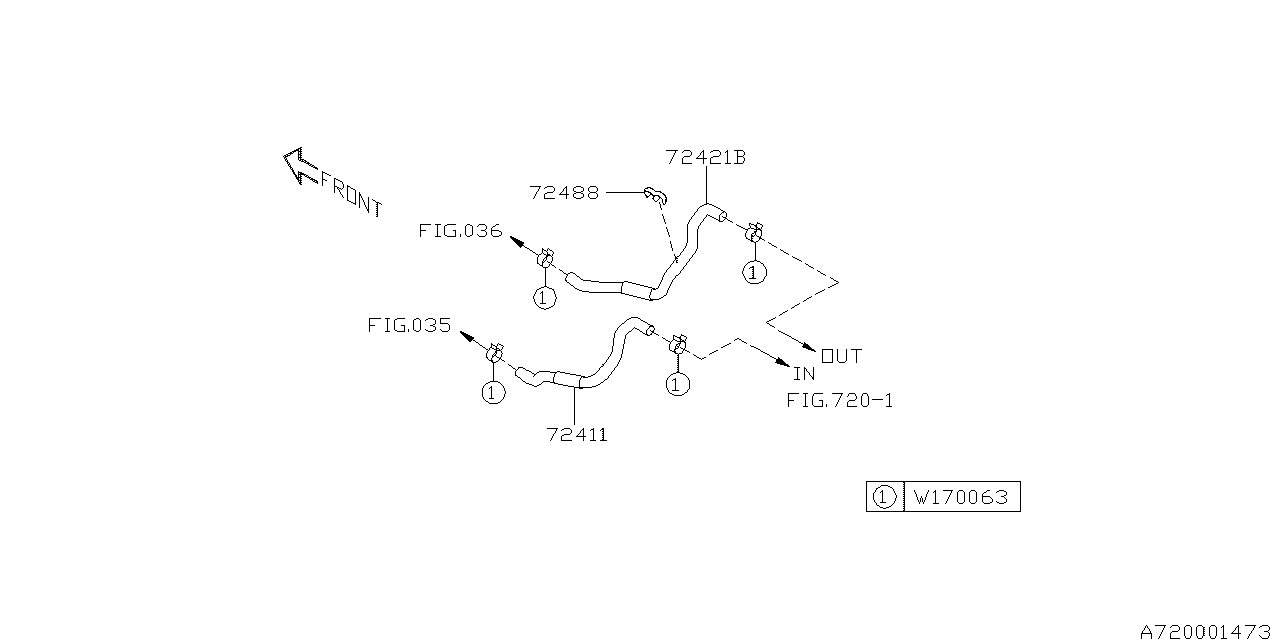 Subaru 72421VA000 Hose Heater Out