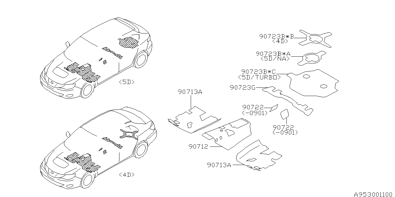 Subaru 90722FG000 SILENCER Tunnel Rear