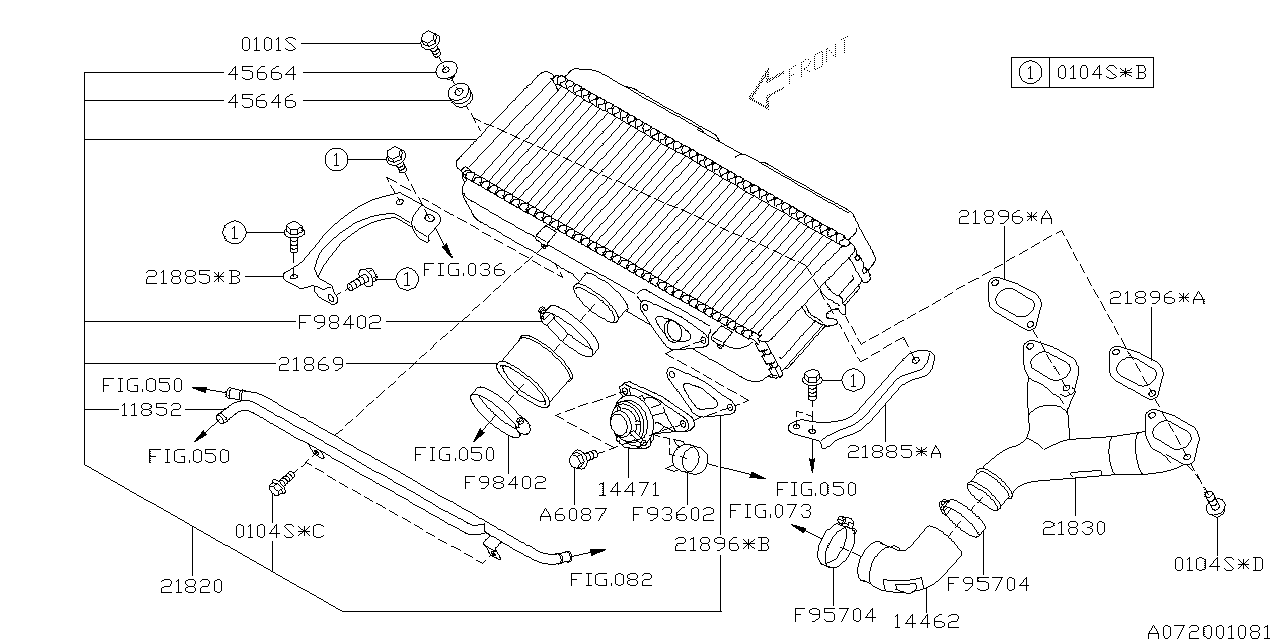 Subaru 21830AA100 Duct Inter Cooler