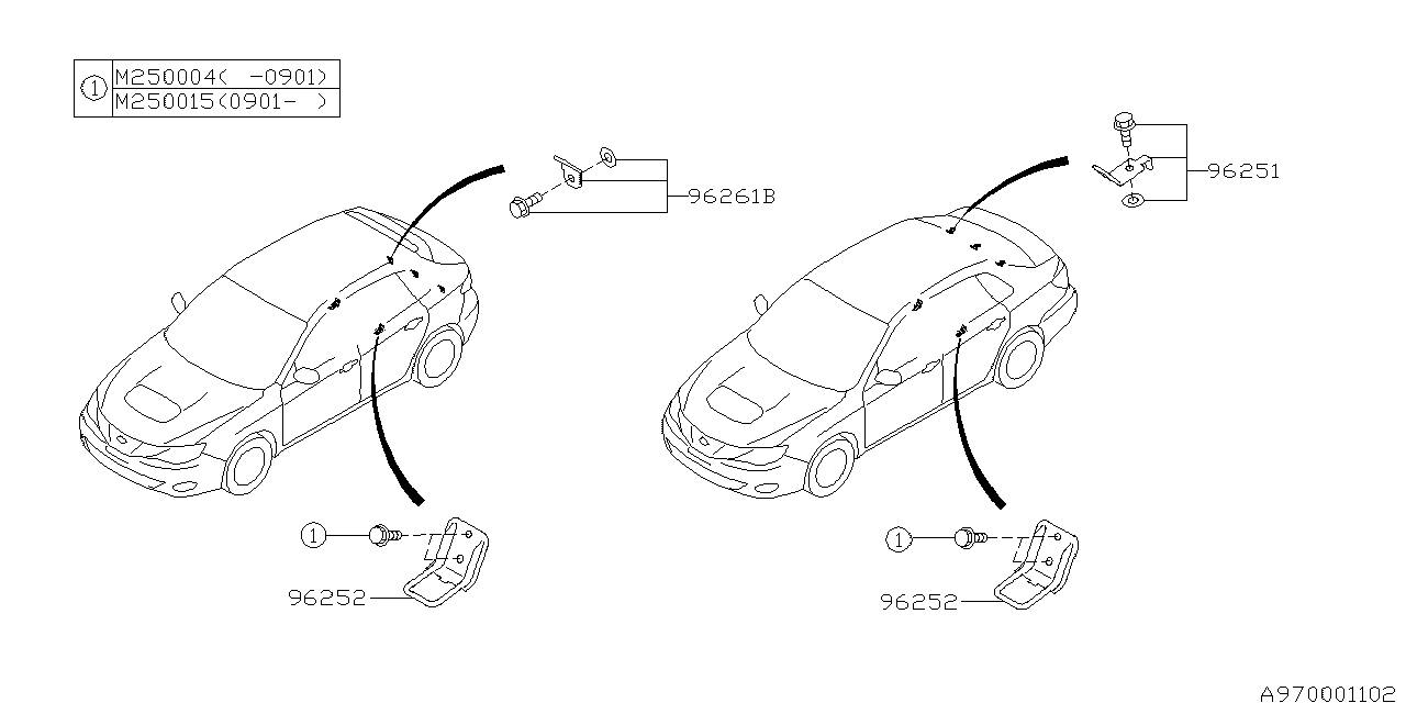 Subaru 96261FG000 Child Anchor Set