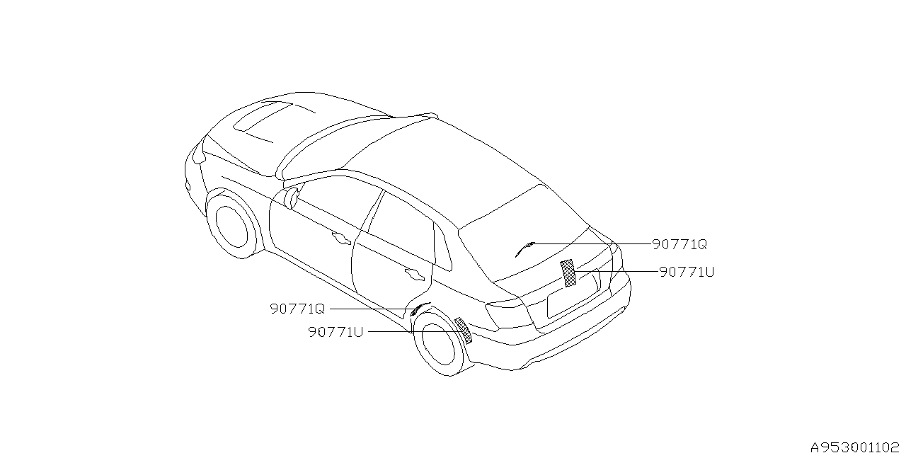 Subaru 90771FG000 DAMPING Sheet Rear Wheel Apr
