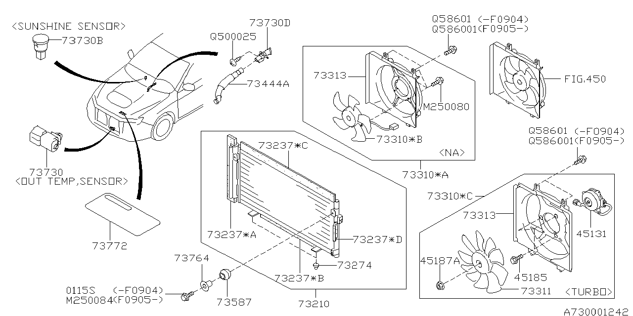 Subaru 73310FG002 Fan&Motor Assembly