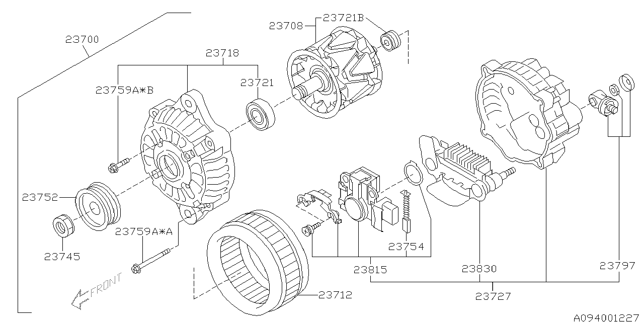 Subaru 23830AA330 RECTIFIER Assembly ALTERNATOR