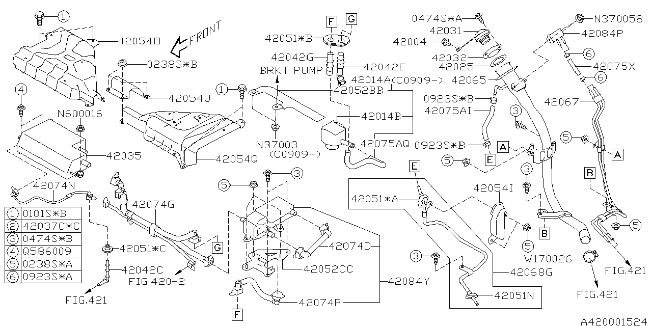 Subaru 42052FG281 Bracket Separator