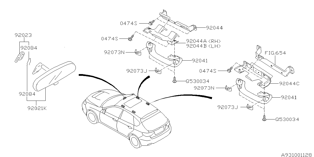 Subaru 92044FG100 Bracket Asst Rear Sun